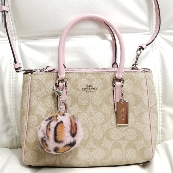 🍒NWT🍒 COACH SIGNATURE MINI SURREY PINK - Picture 3 of 8